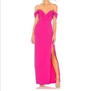 Hot Pink Revolve Off the Shoulder Gown